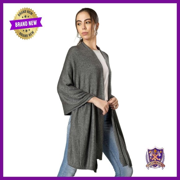 100% Cashmere Extra Large Knit Wrap Shawl Scarf Travel Blanket